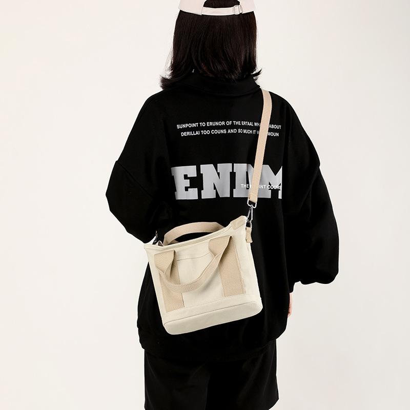 Women Small Bag With Fashion Lady Single Shoulder Portable Thickened Ladies Canvas Mobile Phone Bucket Tote Storage Bags