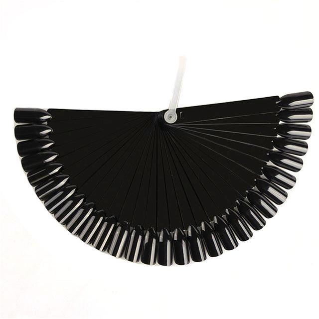 

Накладные ногти веерообразной формы, 1 комплект, накладные ногти, пластиковый палец, полная карта, накладные ногти, натуральный прозрачный черный дизайн ногтей