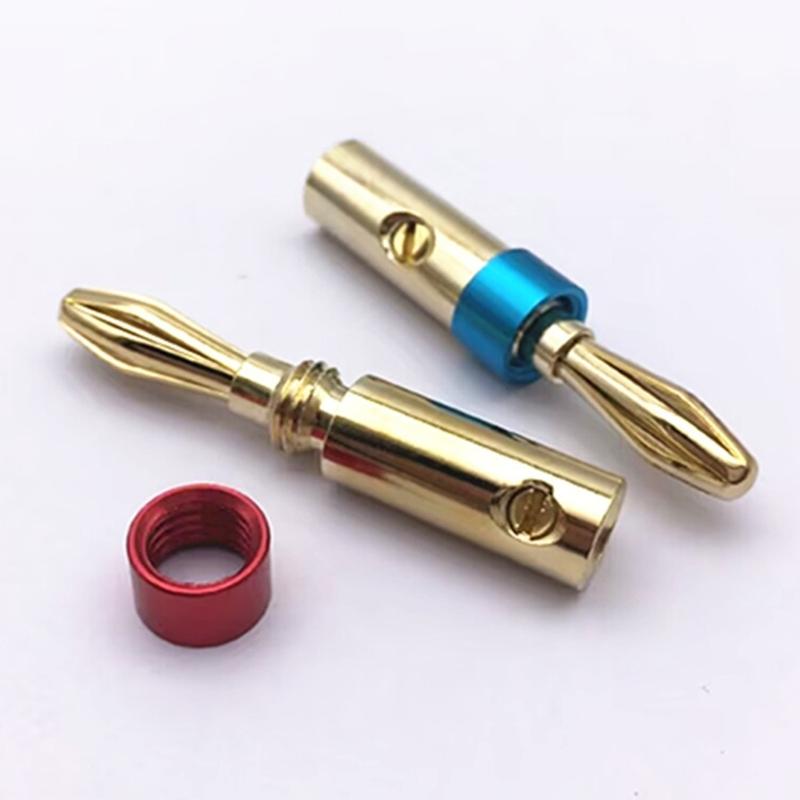 Gold Plated Banana Plugs Banana Plug Video Speaker Adapter Sound Installation for Speaker Wire Amplifiers Connection