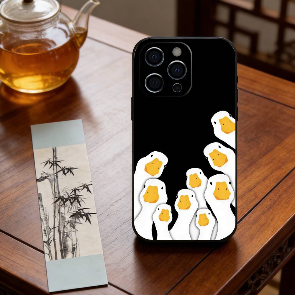 Funny D-DucK Goose memes Phone Case For iPhone 17,16,15,14,13,12,11 Plus,Pro Max,XS,Soft Silicone Black Cover