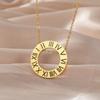 Roman Numerals Circle Necklace Stainless Steel Jewelry Love Good Luck Letter Corrosion Pendant Valentine's Day Gifts 2026 Trend