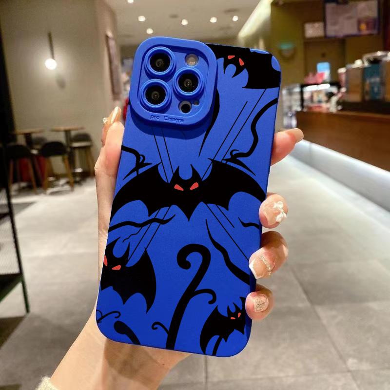 With Bat Print Silicone Phone Case For Samsung Galaxy S26 A56 A55 A54 A53 A36 A35 A34 5G S25 S24 S23 S22 Ultra Plus S21 FE Cover
