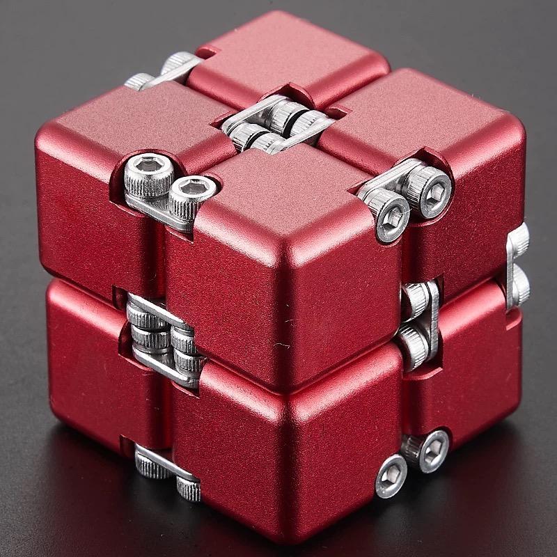 Edc German Cube Premium Aluminum Alloy Fidget Toy Pocket-Sized Infinity Flip Cube Gadget Stress Anxiety Relief For Adults Kids