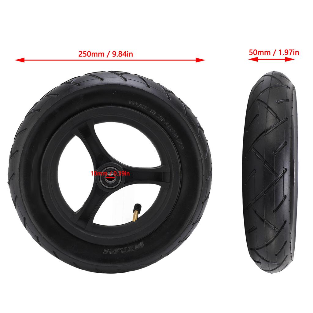 10 Inch Scooter Rear Wheel Rubber Electric Scooter Auxiliary Wheel Rear Tire for Replacement Scooter Rear Auxiliary Wheel
