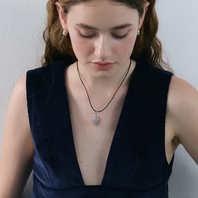 OudStudio Dewy Stone Necklace_Gray