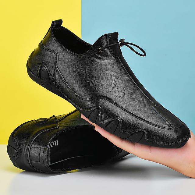 Work  Business Casual  Men  Work Shoes Business Casual Sneakers   Handmade Lac-up Flat  Plus Size Plus Size