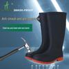 Men's Steel Toe and Sole Rain Boots, Anti-Smash, Anti-Puncture, Thickened Rubber for Labor Protection.