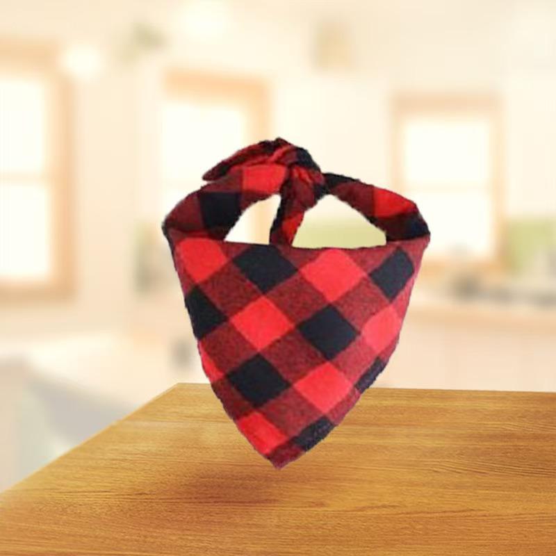 Plaid Cotton Triangle Dog Bandana Scarf