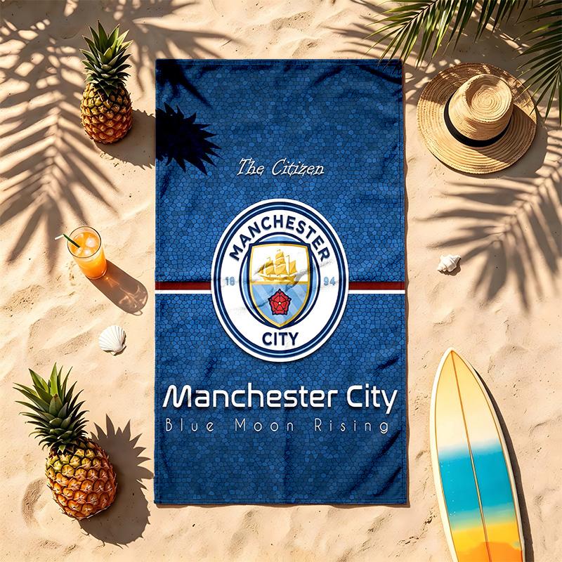 Manchester City FC (1) Motyw Ręcznik plażowy Odporny na piasek Miękki i wygodny Odpowiedni na basen Kemping Joga i Nurkowanie Podróżny