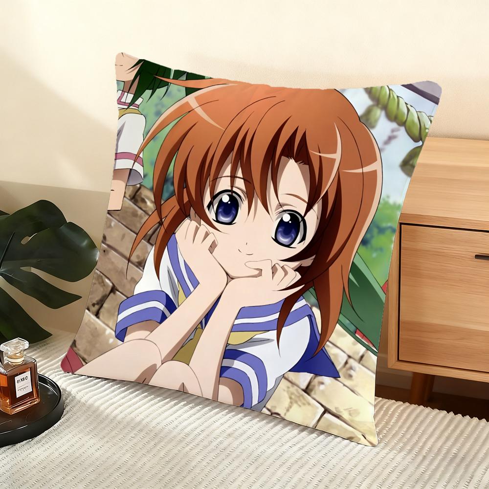 Higurashi When They Cry Cushion Cover Soft Short Plush Pillow Cover Smooth Cozy Texture Aesthetic Cushion Case Home Decor