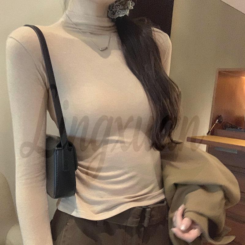 2026 New Slim-Fit Cashmere Half-High Collar Long-Sleeve Base Layer for Autumn/Winter M