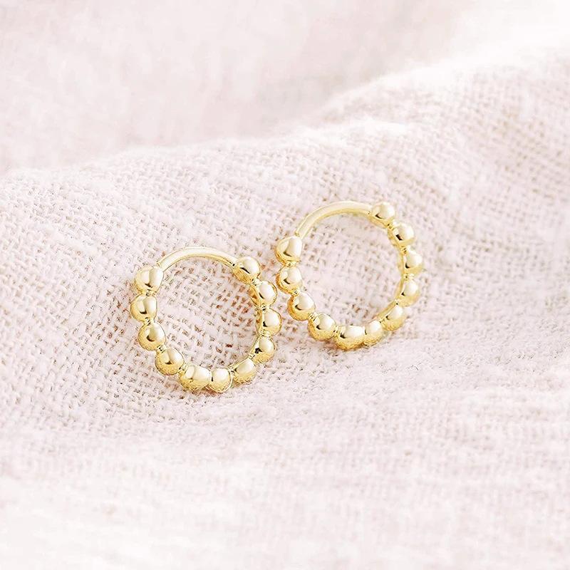 2024 Trendy Fashion Versatile Earrings, Even Beads Simple Metal Earrings, Earrings For Women
