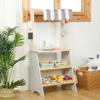 Wooden Pretend Play Fruit And Vegetable Market Set With Shopping Cart For Kids Educational Toy