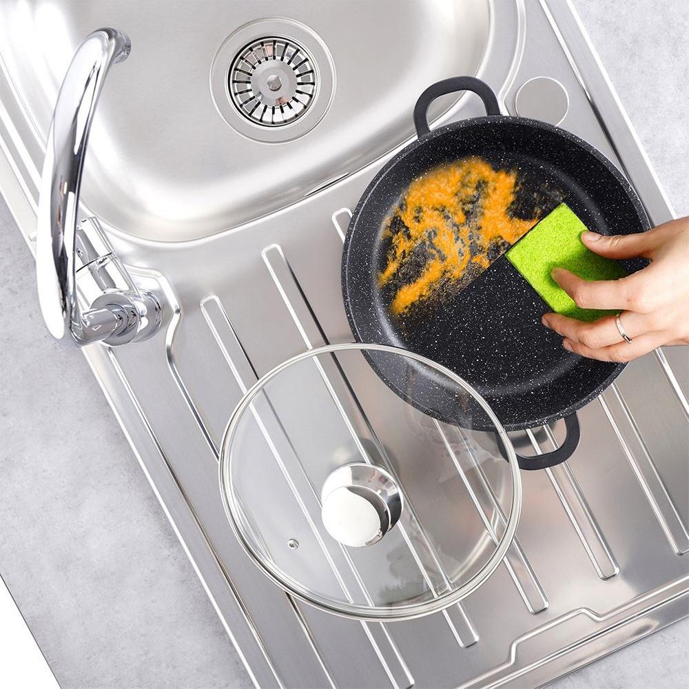 Poêle Granitée Casserole pour Frire Mijoter Four Orion Grande 24cm