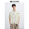 PEACEBIRD Men's Full Print Short Sleeve Casual Shirt