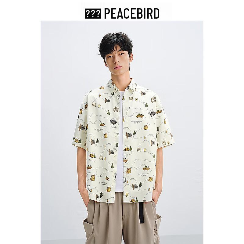 

PEACEBIRD Men s Full Print Short Sleeve Casual Shirt 2XL