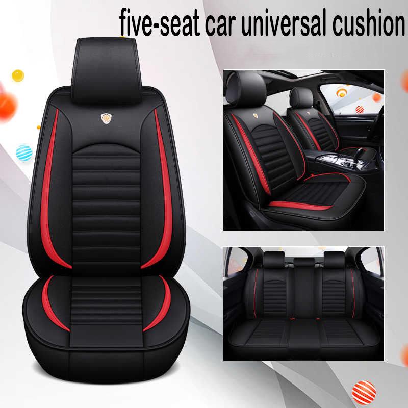 Black-Blue RED-SHYN Leather Car Seat Cover Five-seat Car Four Seasons Universal Fit Black-Blue RED-SHYN Leather Car Seat Cover Five-seat Car Four Seasons Universal Fit