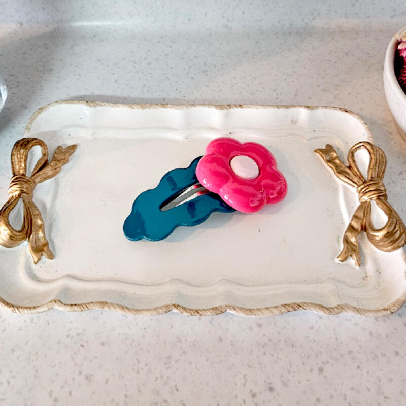 Flower-shaped crown hairpin, bangs hair fixing clip King Flower Snap Pin
