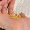 Light Luxury Exquisite Hollow Out Leaf Rings for Women Vintage Palace Style Wire Drawing Yellow Ring High Quality Jewelry