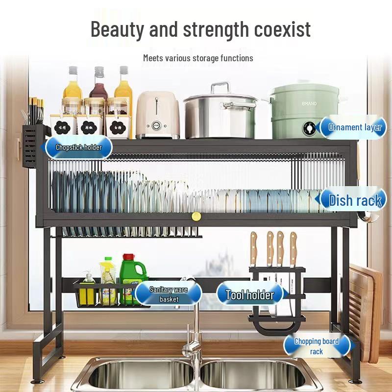 Multi-functional Dustproof Kitchen Countertop Storage Rack