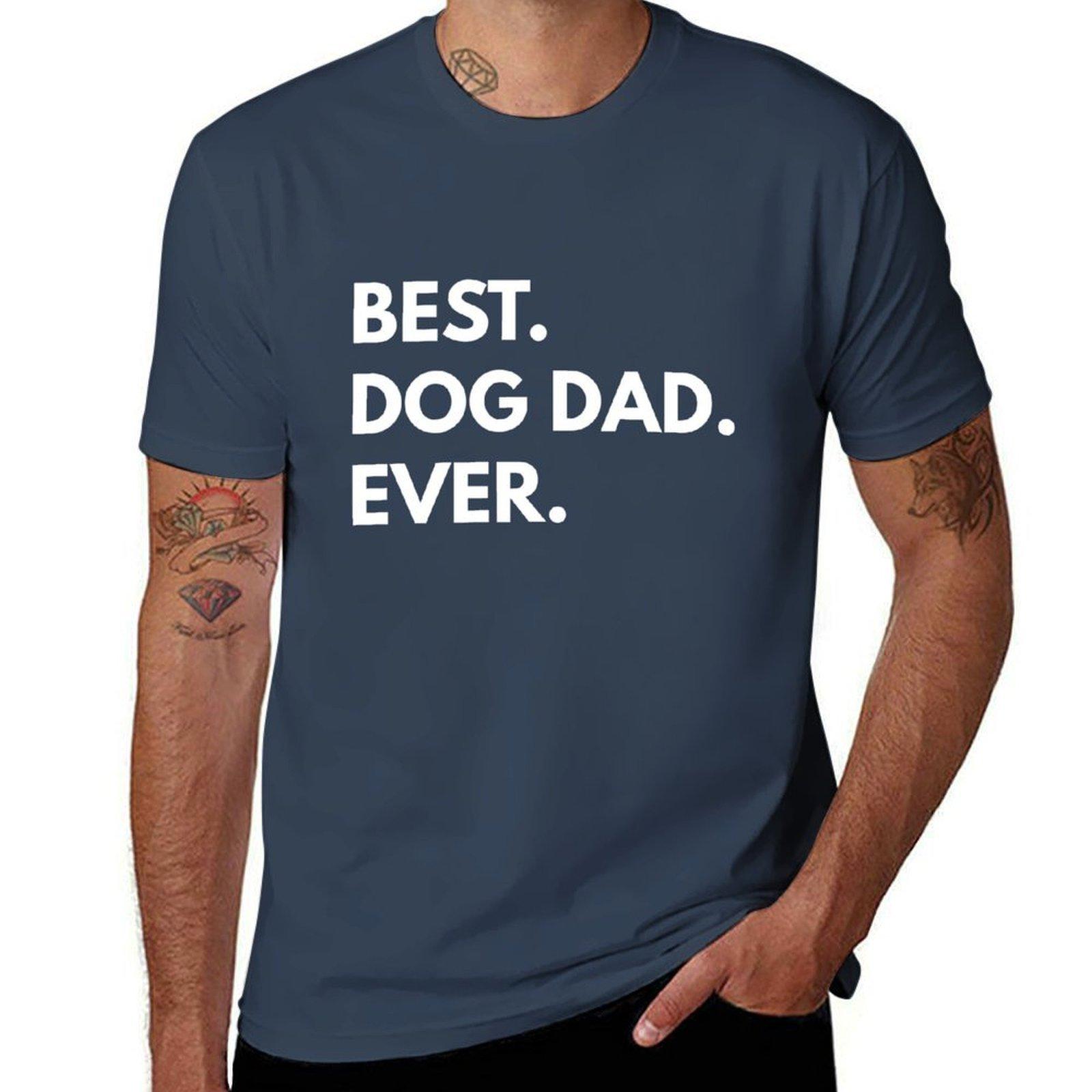 Best Dog Dad Ever Tshirt Gym Exercise Short Sleeve Tshirt S