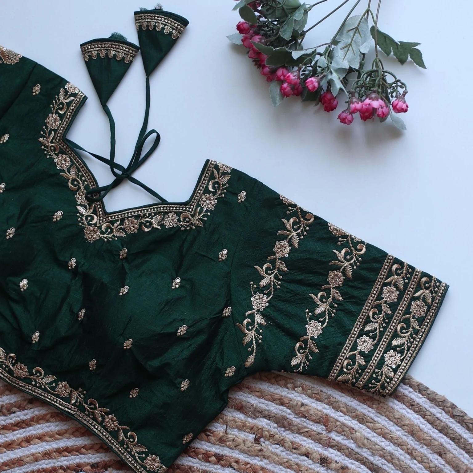 Party Wedding Wear Embroidery Silk Blend Choli Indian Bollywood Women s Blouse