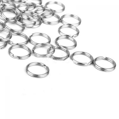 50PCS 15mm Connectors Clasps Split Key Ring Loop Hoop KeyChain Stainless Steel