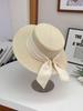 Womens Straw Sun Hat With Bow Ribbon For Beach Holiday Travel Summer