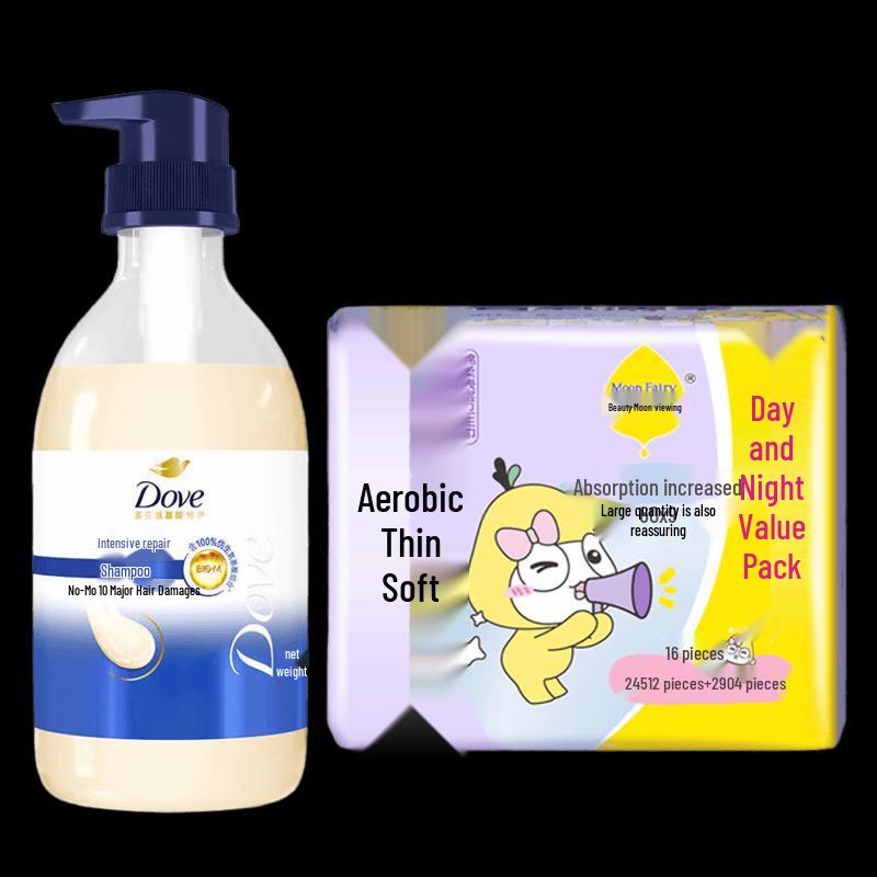 

Dove Intensive Nourishment Shampoo & Jieting Sanitary Pads Bundle