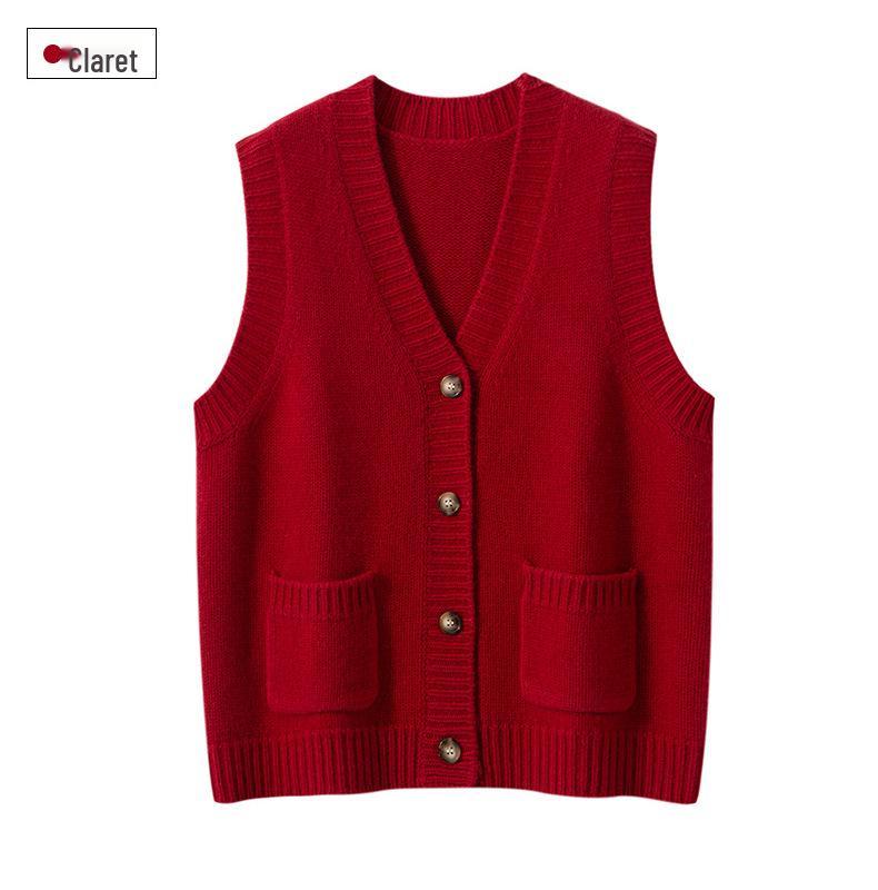 Women's Cashmere Vest: Autumn & Winter Style, Sleeveless, Fashionable Layering Cardigan, 7-Gauge Thick