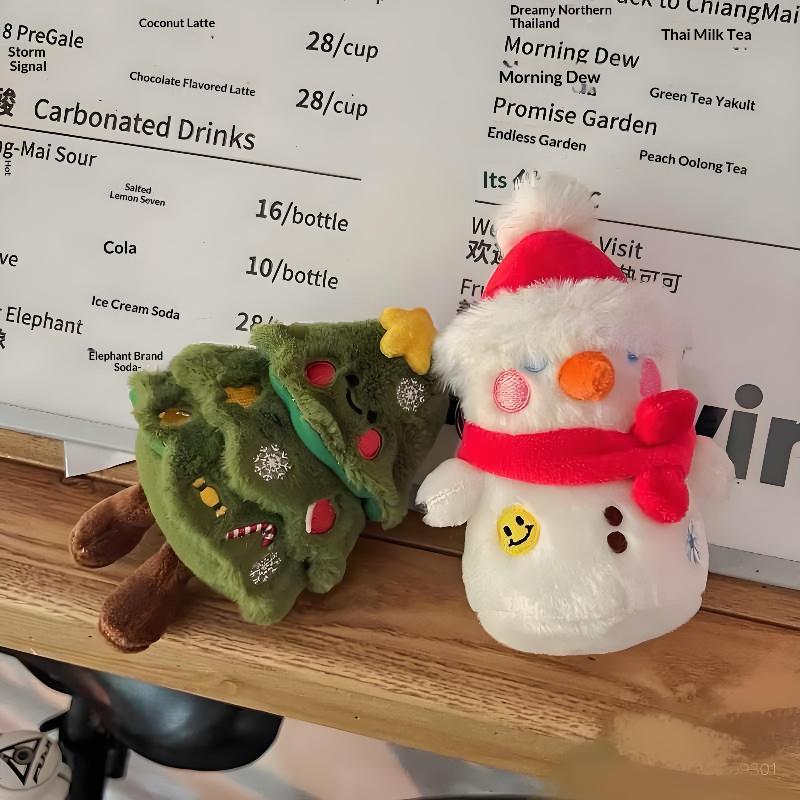 Christmas Limited Christmas Tree Snowman Plush Doll Pendant Bag Pendant Doll Keychain For Friends New Year Gifts