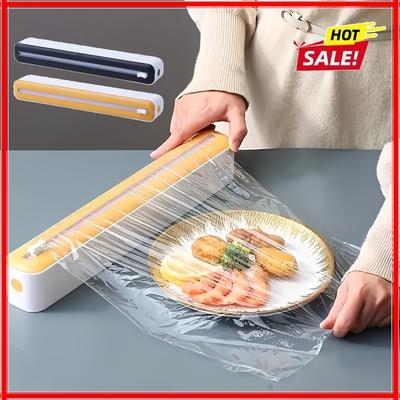 Foil and Plastic Wrap Organizer Refillable Food Cling Film Dispenser Tin Aluminum Foil Dispenser Film Cutter Kitchen Accessories