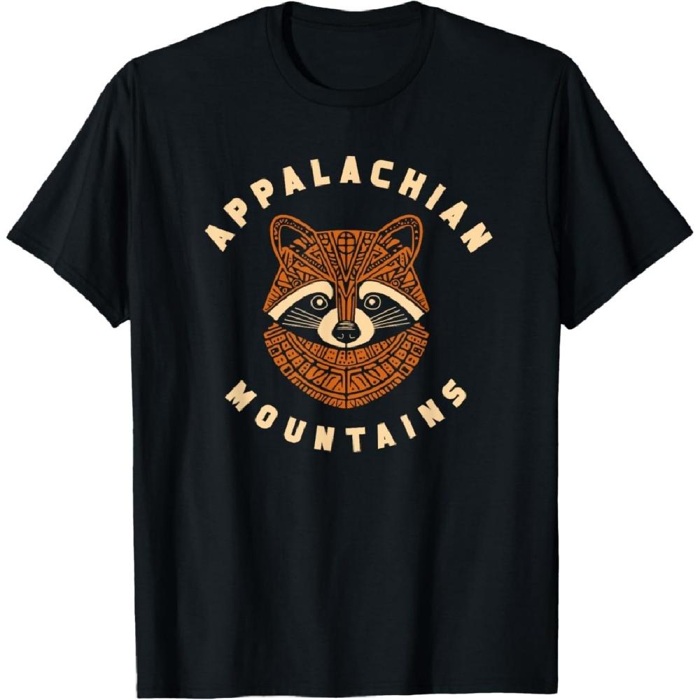

Appalachian Mountains Artistic Raccoon Graphic T-Shirt S