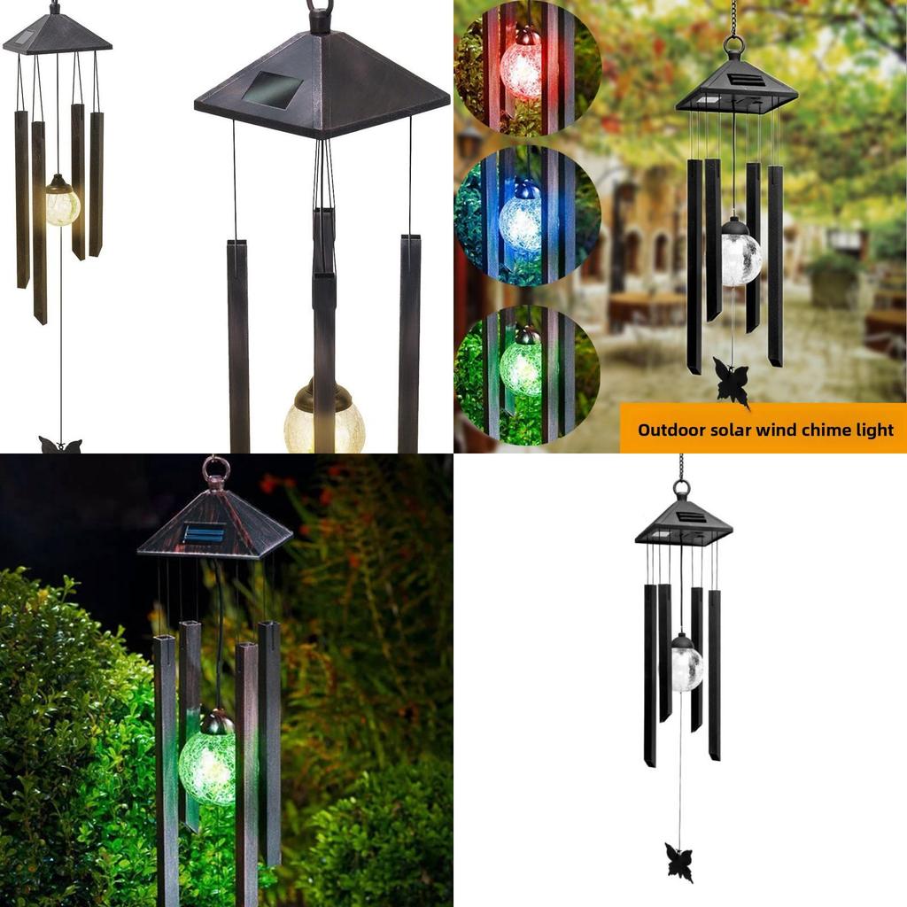 Solar Garden Wind Chime Light With Led Illumination For Lawn Decor