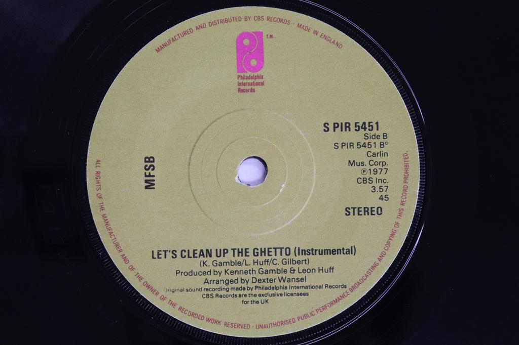 7inch Record PHILADELPHIA INTERNATIONAL ALL STAR - Let's Clean Up The Ghetto SPIR5451 Philadelphia In 1977 UK Soul/Funk Used