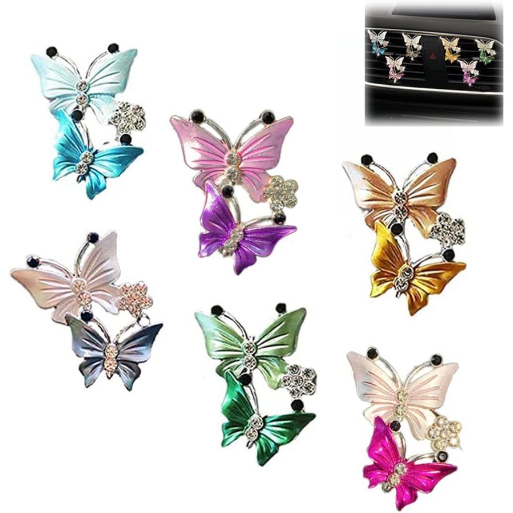 Butterfly Car Accessories,Cute Air Freshener,Air Vent Clip Conditioning Outlet Clip Car Air Freshener,Car Accessories, Bling Car Accessories for Women