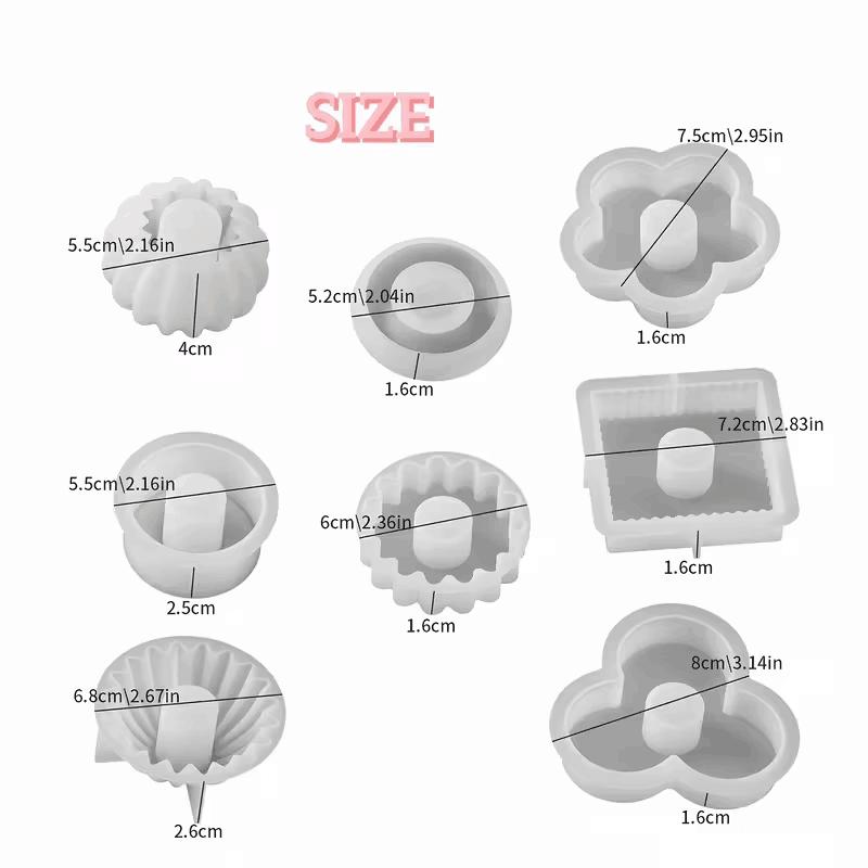 Stackable Candle Making Kit, Resin Casting Mold, Plaster Candle Holder Mold,Geometric Silicone Molds for Home Decor