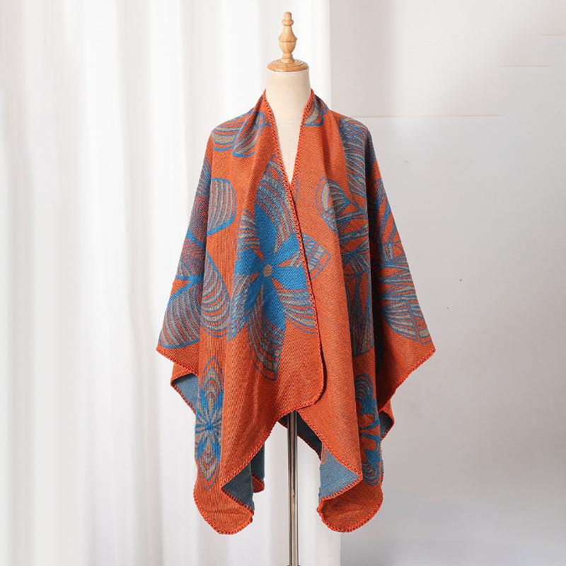 Knitted Shawl Wrap for Women Soft Warm Vintage Open Front Poncho Cape Casual Oversized Shawls Cardigan Poncho Blanket Women's Lightweight Shawl Scarf