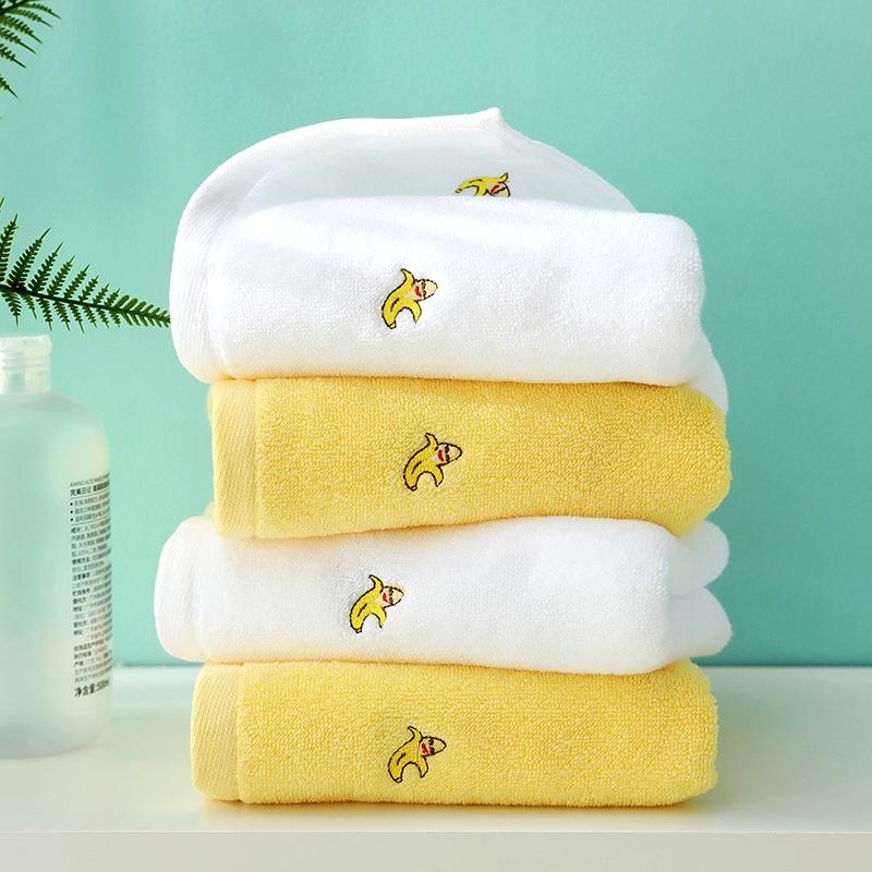 Cotton Avocado Banana Towel Embroidered Soft Absorbent Skin Friendly Face Hand Towels for Adults Kids Bathroom Beach Spa