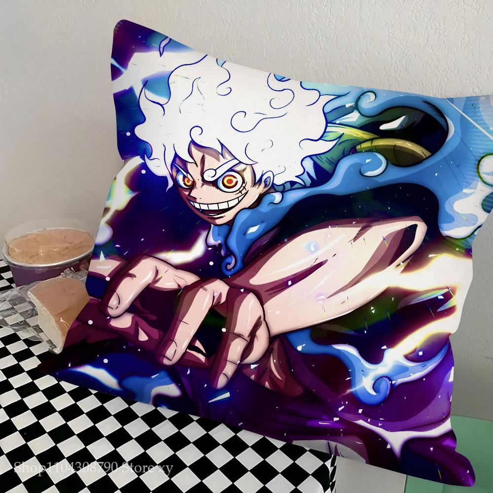 One Anime Pieces Monkey D. Luffy Pillow Case Fashion Square Pillowcase Bedroom Sofa Room Ins Decoration Leisure Cushion Cover