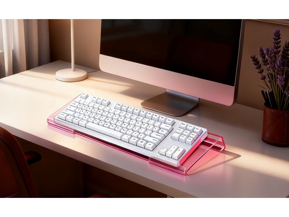 Acrylic Keyboard Display Stand - Transparent Riser for Desktop 