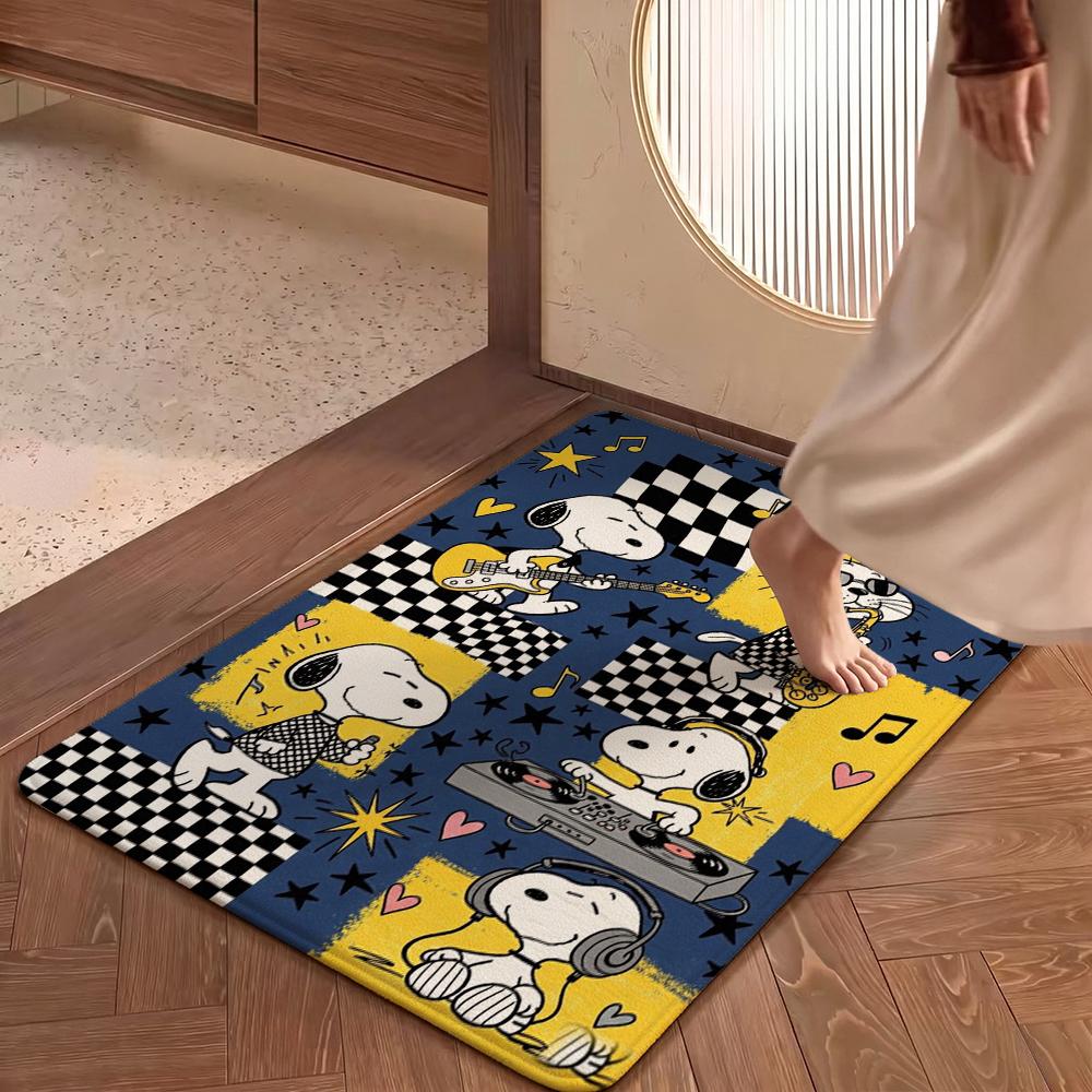 Snoopy Sweet Love Ride Rectangular Rug Nonslip Easyclean Carpet For Kids Bedroom Play Area Home Decor Great Holiday Gift