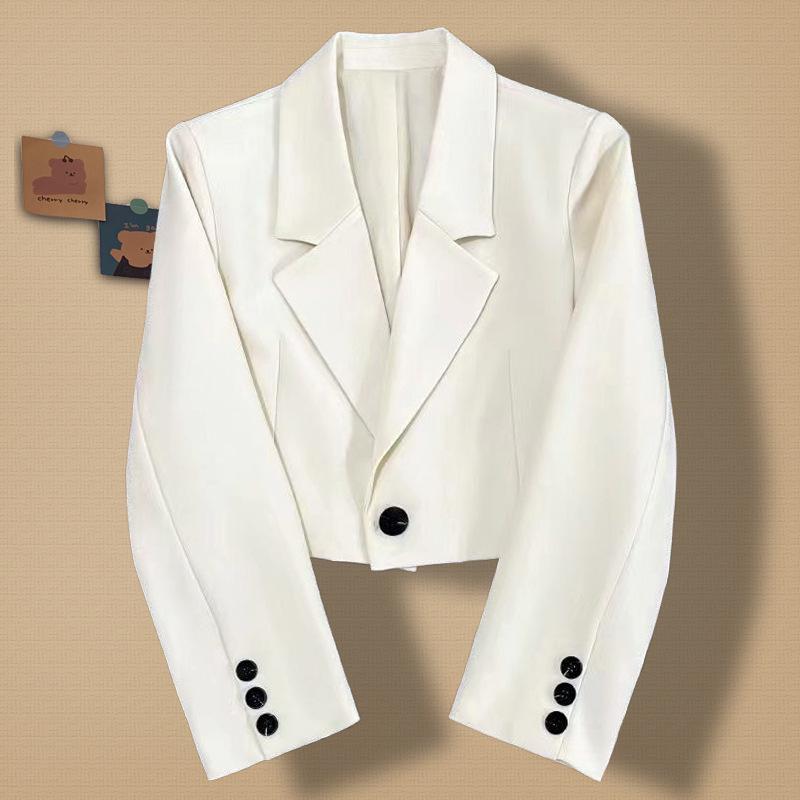 

Women s Short Blazer Jacket: 2026 Spring/Autumn Fashion Trend XL бежевий