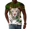 Letní móda Trička s grafikou Tiger Muži Neformální Potisk Trend Trička s krátkým rukávem Hip Hop Harajuku Streetwear se zvířecím vzorem