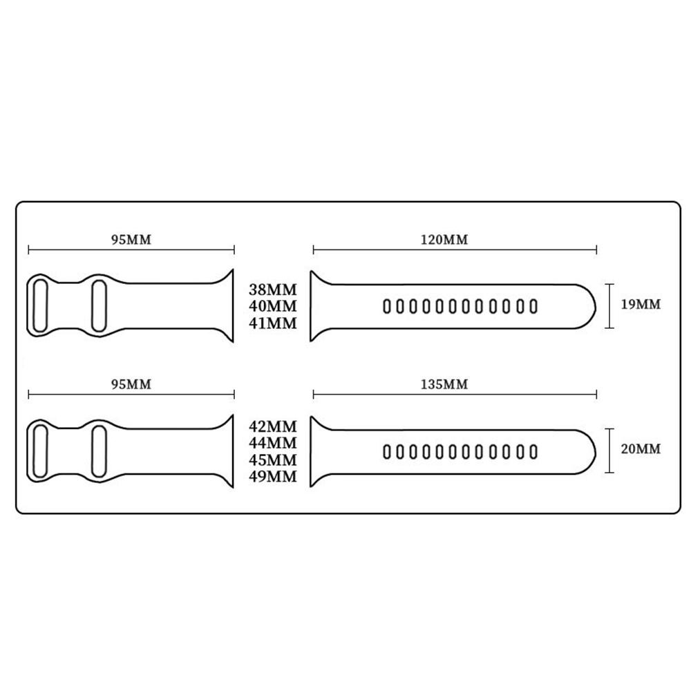 Dla Apple Watch Series 10/9/8/7/Ultra 2/SE 2 Silikonowy Pasek z Rzeźbioną Klamrą Motylkową