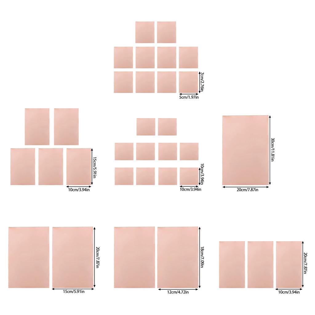 10pcs 1.5mm Single Sided brass Laminate Sheets Clads Board Accessories for DIY Electronics & Circuit Board Creation