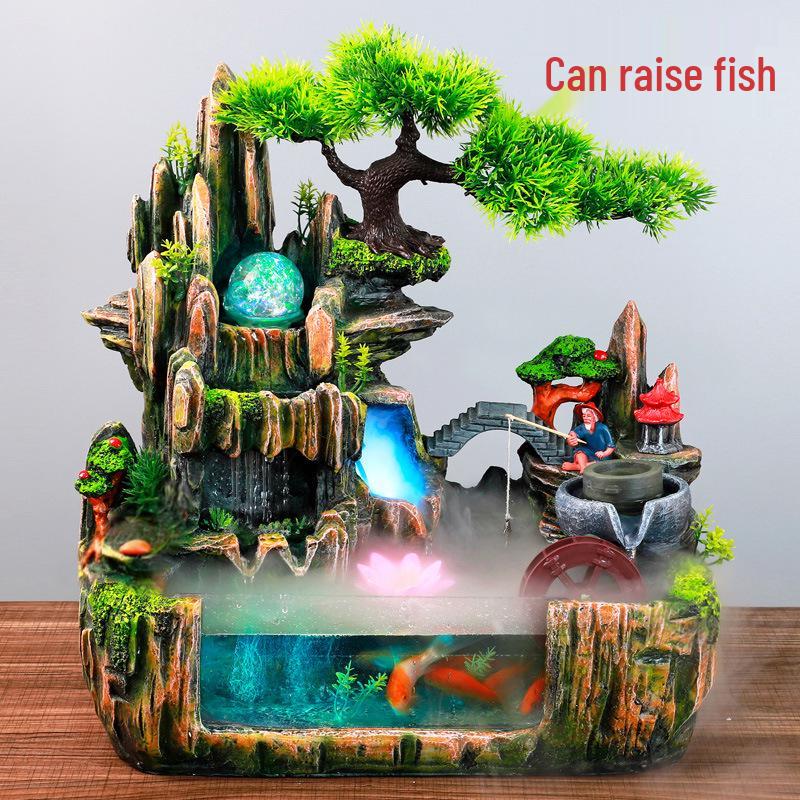 Rockery Circulating Water Fish Tank for Living Room - Small/Medium Aquariums & Desktop Goldfish Tank