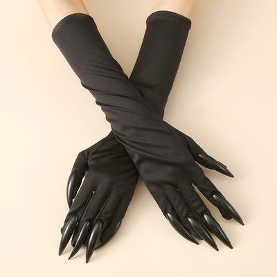 1 Paar Halloween Kostümhandschuhe Maskerade-Kleidung Geburtstagsparty Schwarze Vampir-Klauenhandschuhe Lustige Gruselige Klauenhandschuhe Cosplay