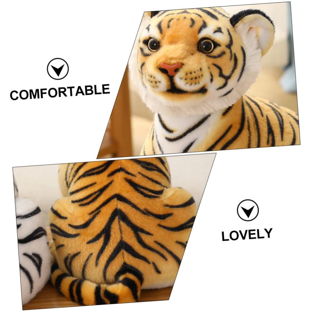 1 Piece Plush Toy Cub Toy Tiger Figure Small Decor Cute Mini Toy Mini Figure Soft Animal Doll Micro Toy Oversized Cartoon Bedroom Decoration