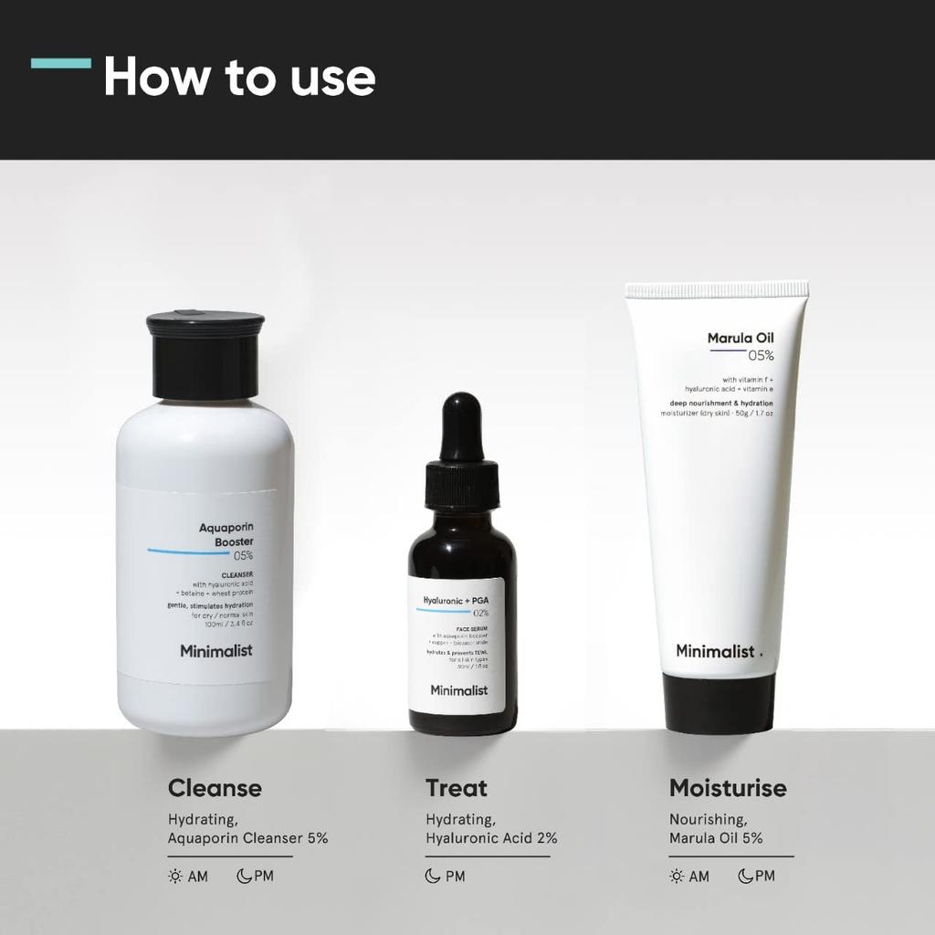 Pflegeset für trockene Haut (100 ml + 30 ml + 50 g), Trockene Hautpflege-Set, minimalistisch